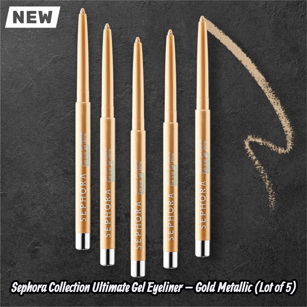 NEW Sephora Collection Ultimate Gel Eyeliner Set – 35 Gold Metallic (Lot of 5)
